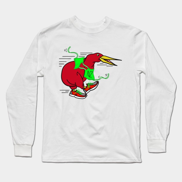 Kiwi Running Long Sleeve T-Shirt by mailboxdisco